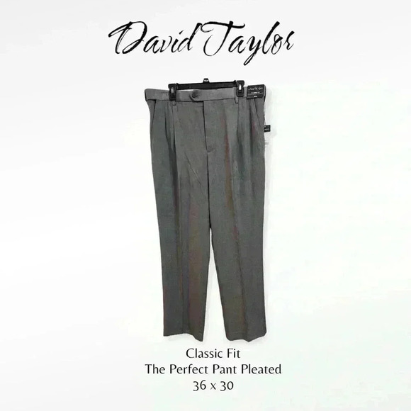 David Taylor Classic Fit “The Perfect Pant Pleated”. Size 36x30. - Picture 1 of 8